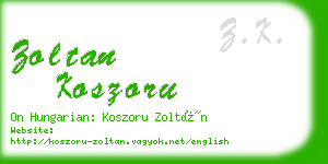 zoltan koszoru business card